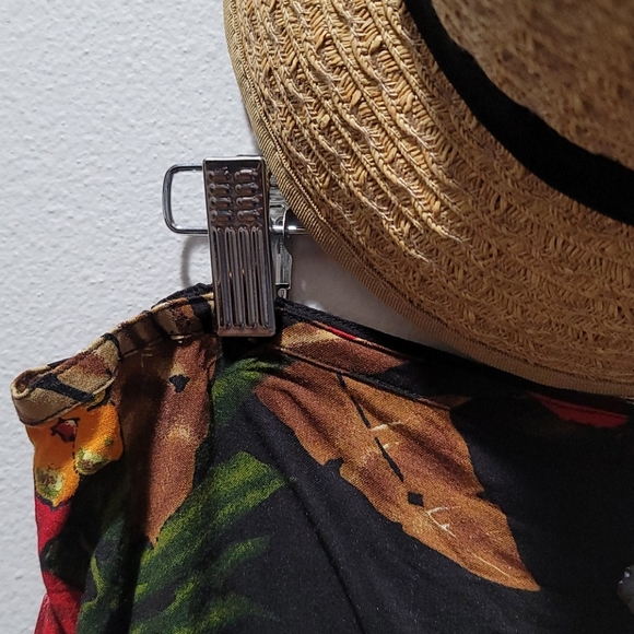 SERENDIPITY FLORAL MINI SKIRT BLACK TROPICAL PRINT BUTTON DOWN RAYON DRESS XL - Picture 3 of 10